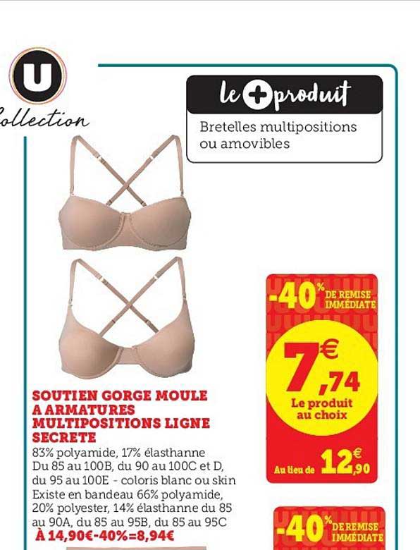 soutien gorge moule à armatures multipositions ligne secrète -40% de remise immédiate