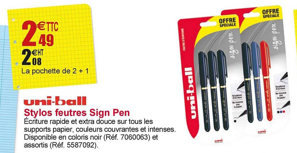 stylos feutres sign pen uni ball