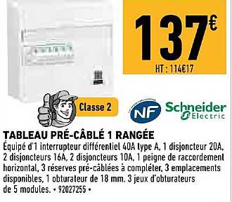 tableau pré câblé 1 rangée