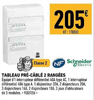 tableau pré câblé 2 rangées