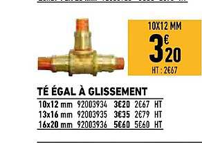 Té égal à Glissement