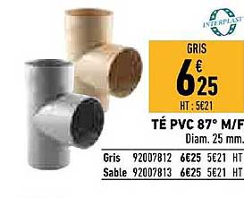 té pvc 87° m f