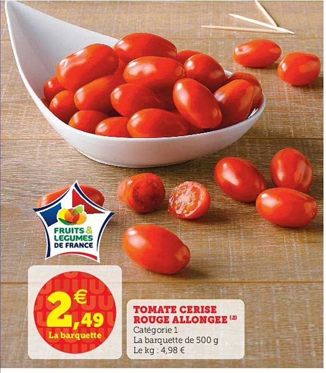 Tomate Cerise Rouge Allongée