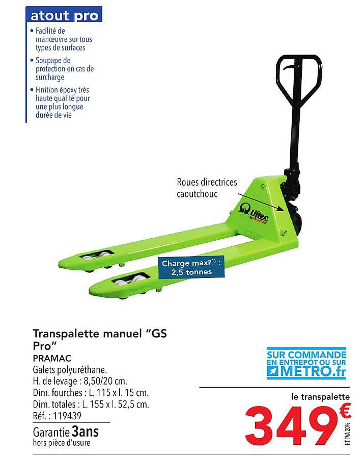 tranpalette manuel gs pro pramac