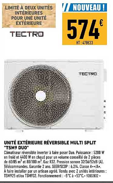unité extérieure réversible multi split tsm9 duo