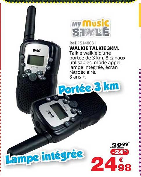 walkie talkie 3km my music style