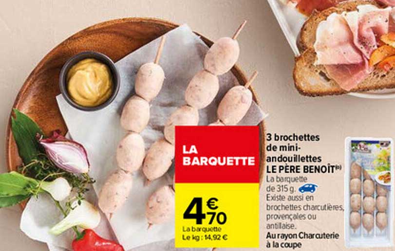 3 Brochettes De Mini-andouillettes Le Père Benoît