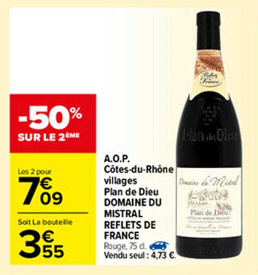 a.o.p. côtes-du-rhône villages plan de dieu domaine du mistral reflets de france