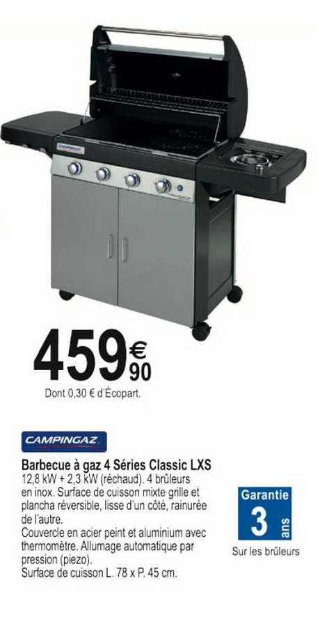 barbecue à gaz 4 séries classic lxs campingaz