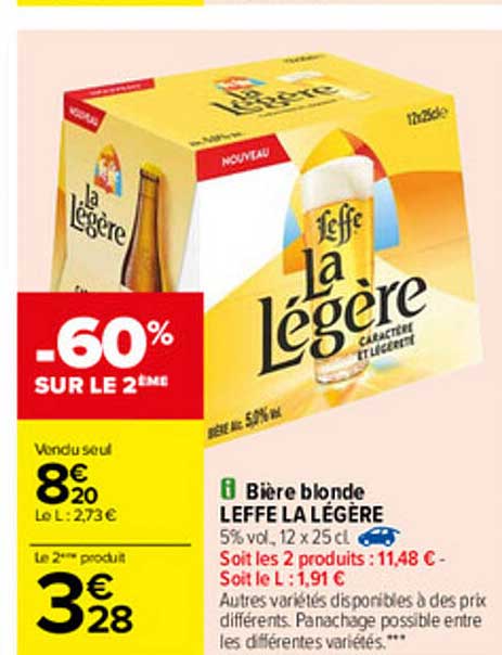 Bière Blonde Leffe La Légère