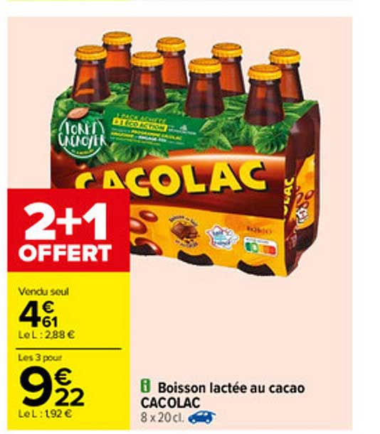 boisson lactée au cacao cacolac