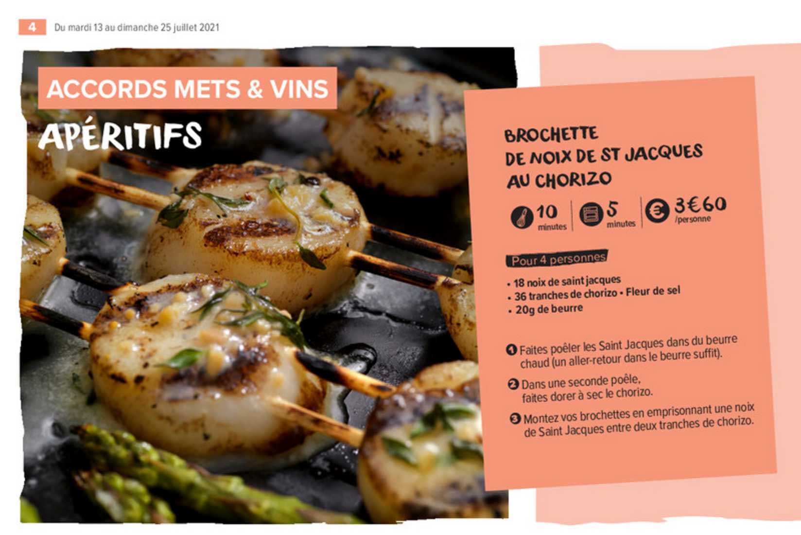 brochette de noix de st jacques au chorizo