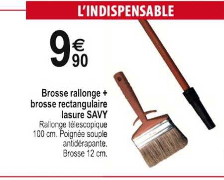 Brosse Rallonge + Brosse Rectangulaire Lasure Savy