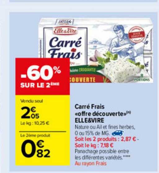 carré frais «offre découverte» elle&vire
