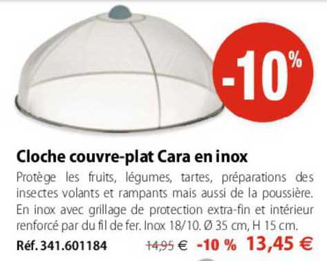 cloche couvre-plat cara en inox