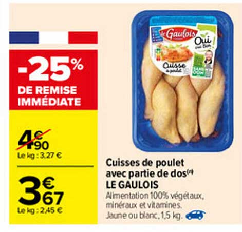 cuisses de poulet avec partie de dos le  gaulois