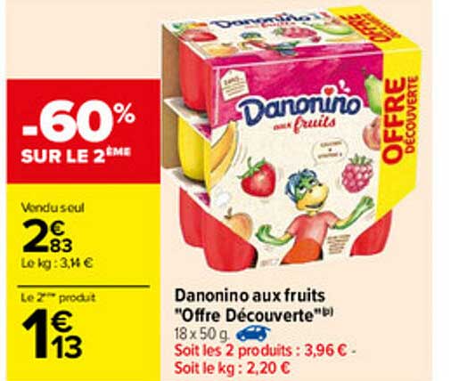 Danonino Aux Fruits "offre Découverte"