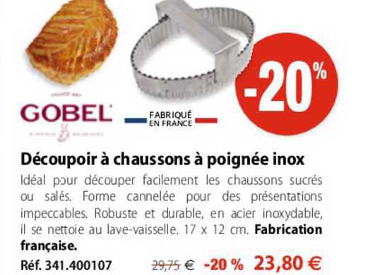 découpoir à chaussons à poignée inox