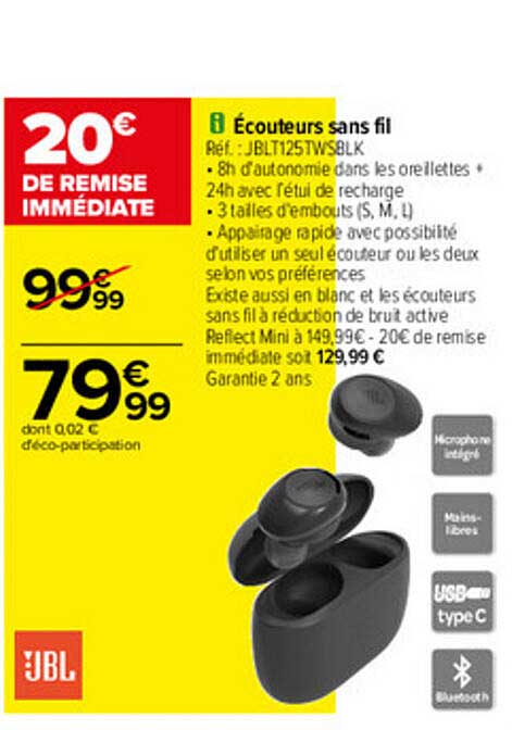 écouteurs Sans Fil Jbl