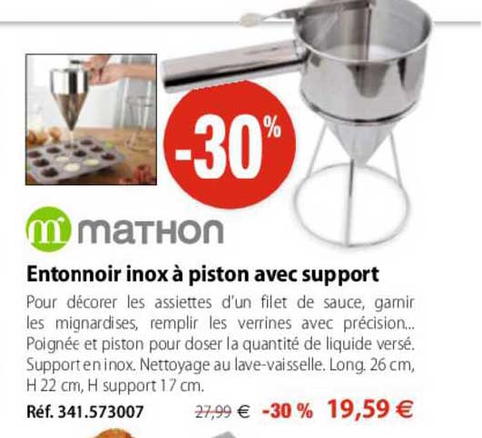 Entonnoir Inox à Piston Avec Support