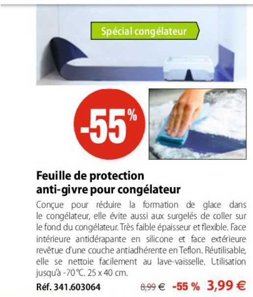 feuille de protection anti-givre pour congélateur