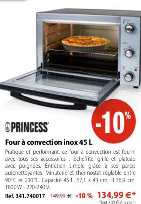 four à convection inox 45 l princess