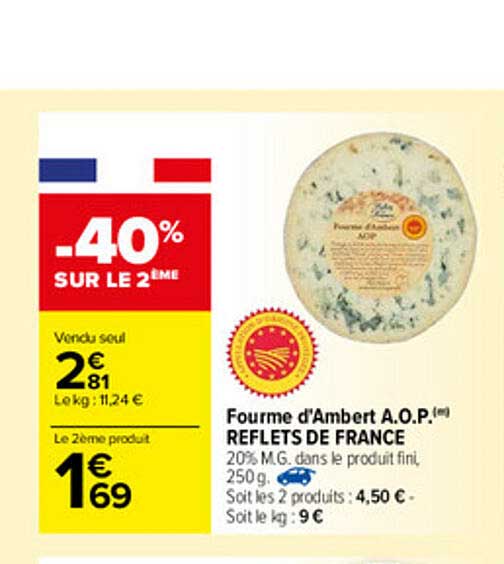 fourme d'ambert a.o.p. reflets de france