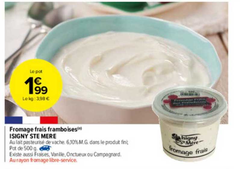 fromage frais framboises isigny ste mère