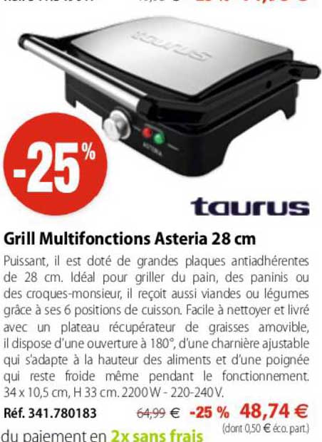 Grill Multifonctions Asteria 28 Cm Taurus