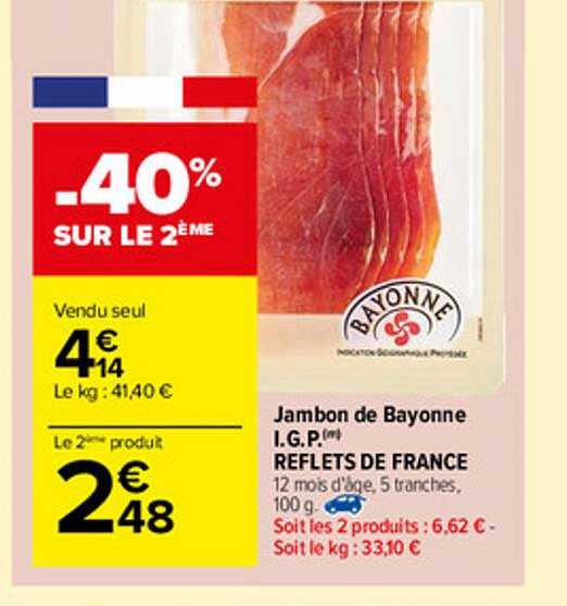 jambon de bayonne i.g.p. reflet de france