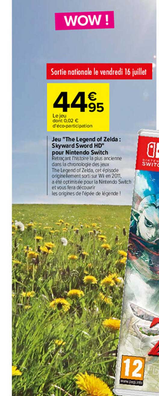 jeu "the legend of zelda : styward sword hd" pour nintendo switch