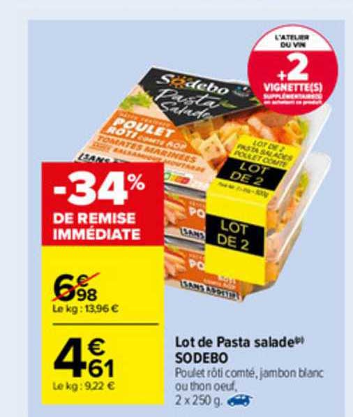Lot De Pasta Salade Sodebo
