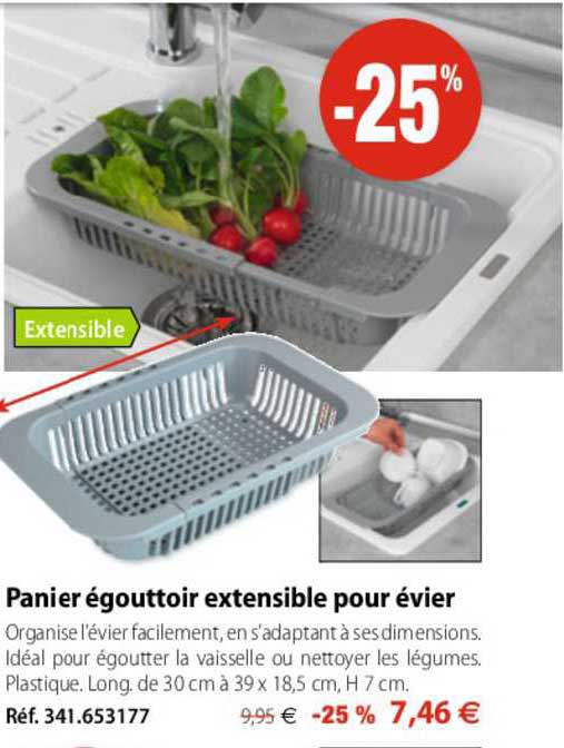 Panier égouttoir Extensible Pour évier