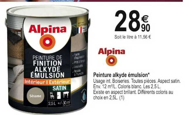 peinture alkyde émulsion alpina