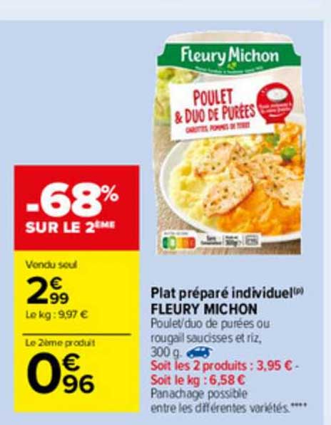 plat préparé individuel fleury michon