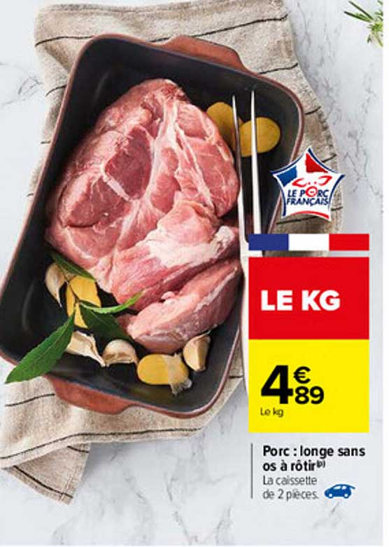 Porc : Longe Sans Os à Rôtir