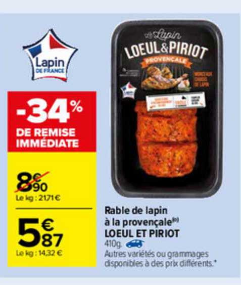 rable de lapin à la provençale loeul et piriot