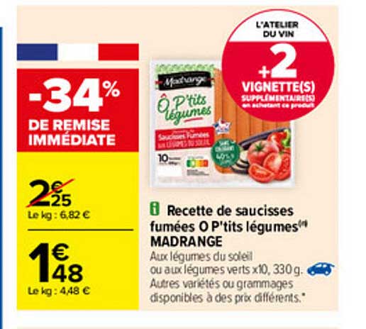 recette de saucisses fumées o p'tits légumes madrange