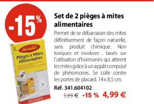 set de 2 pièges à mites alimentaires
