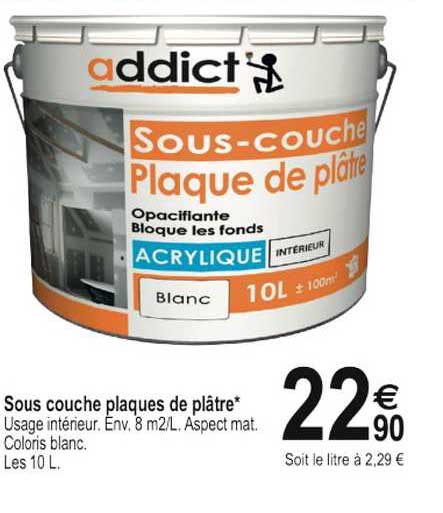 sous couches plaques de plâtre