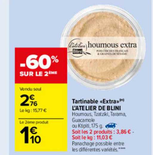 tartinable «extra» l'atelier de blini