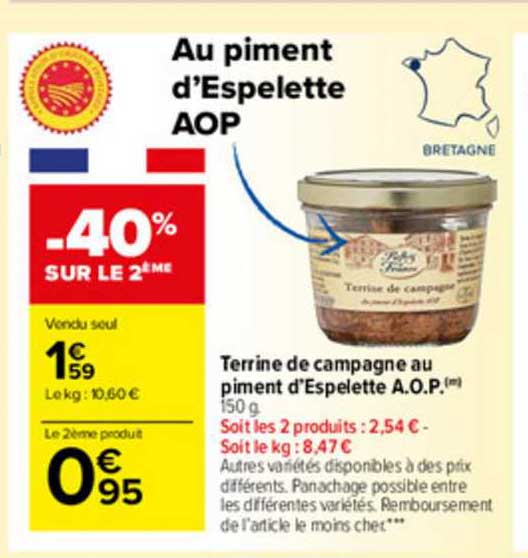 terrine de campagne au piment d'espelette a.o.p.