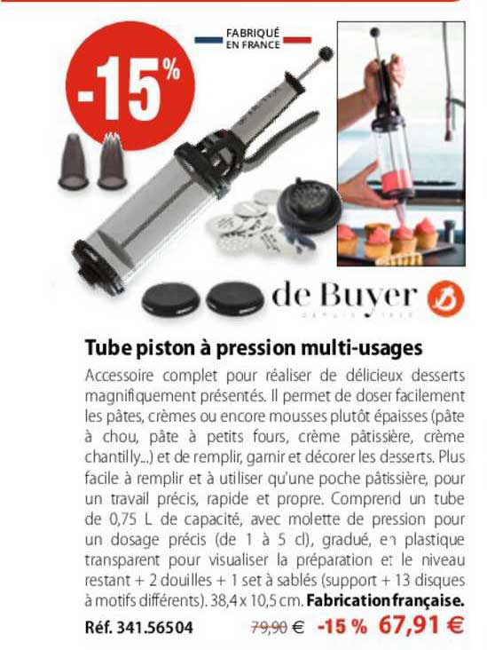 tube piston à pression multi-usages