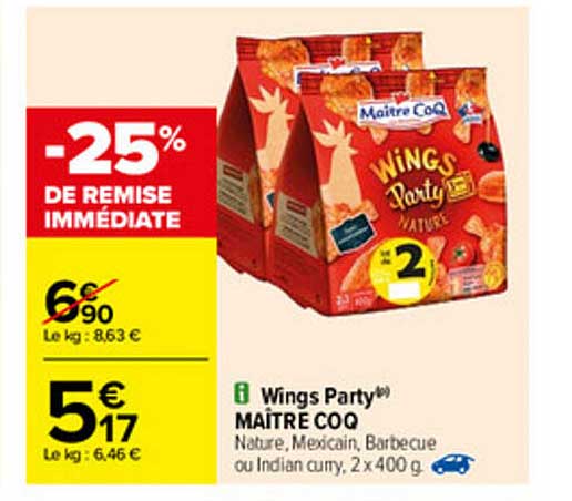 wings party maître coq
