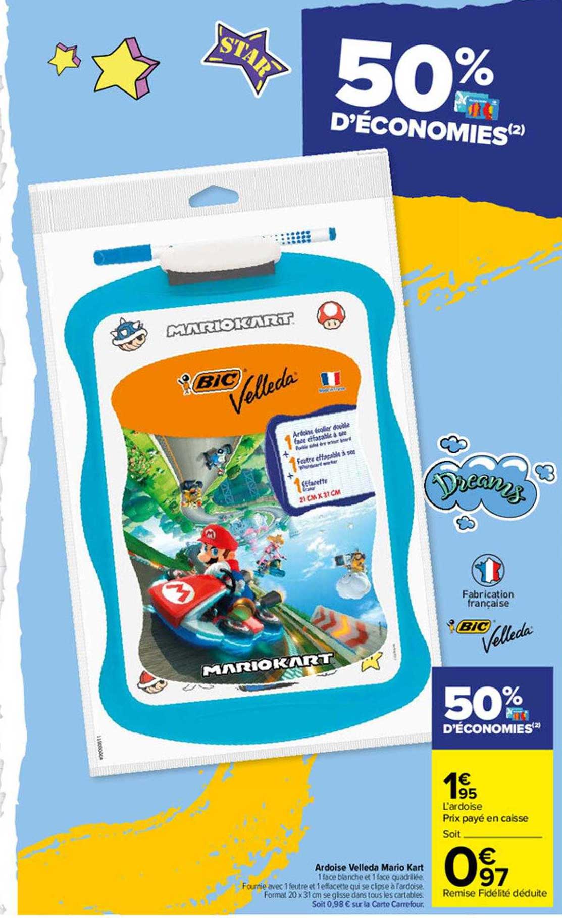 ardoise velleda mario kart bic