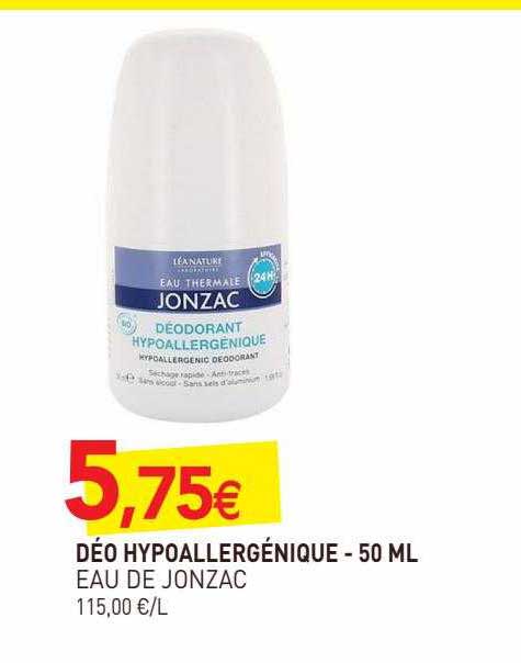déo hypoallergénique - 50ml eau de jonzac