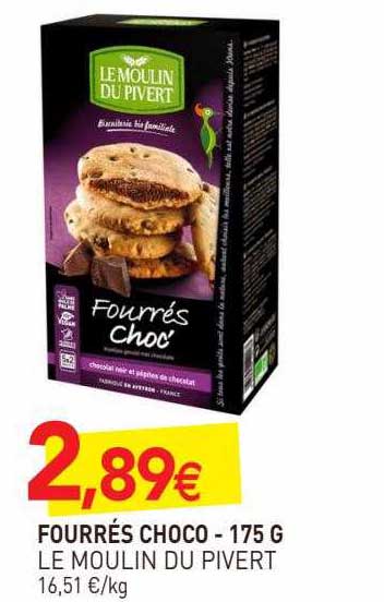 fourrés choco le moulin du pivert - 175 g