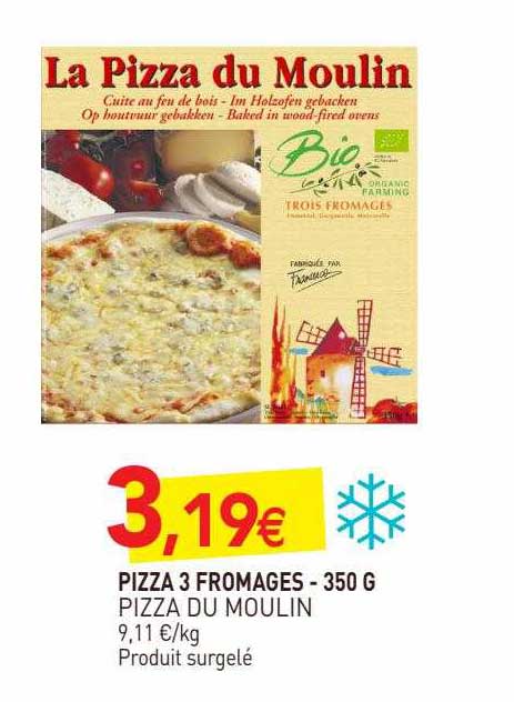 Pizza 3 Fromages - 350 G Pizza Du Moulin