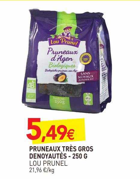 pruneaux très gros denoyautés - 250 g lou prunel