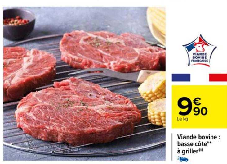 viande bovine : basse côte**à griller